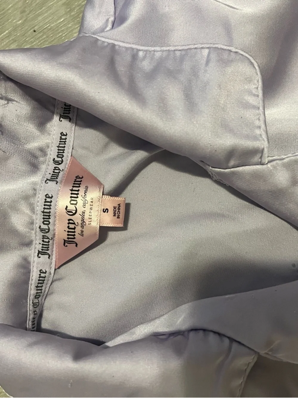 Juicy Couture Silver Satin Short Pajama Set‎